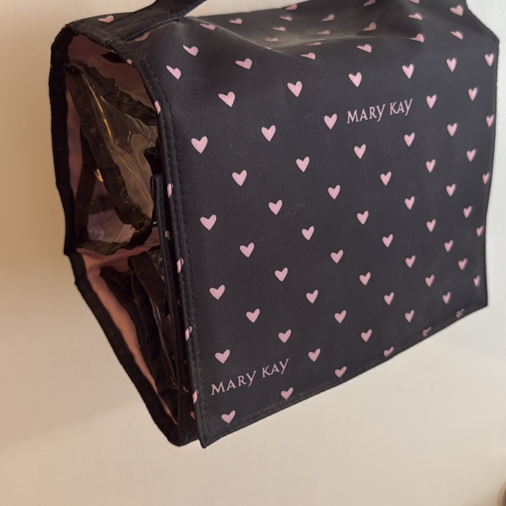 Mary Kay Heart Patterned Black and Pink Bag